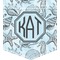 Sea-blue Seashells Iron On Faux Pocket (Personalized)