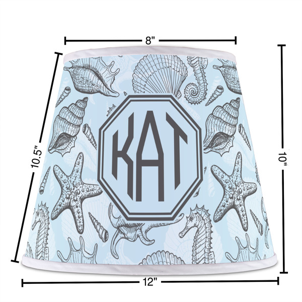 Sea-blue Seashells Poly Film Empire Lampshade - Dimensions