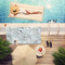 Sea-blue Seashells Pool Towel Lifestyle