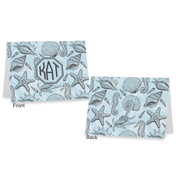 Sea-blue Seashells Postcard - Front and Back