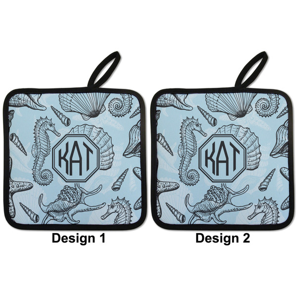 Sea-blue Seashells Pot Holders - Set of 2 APPROVAL