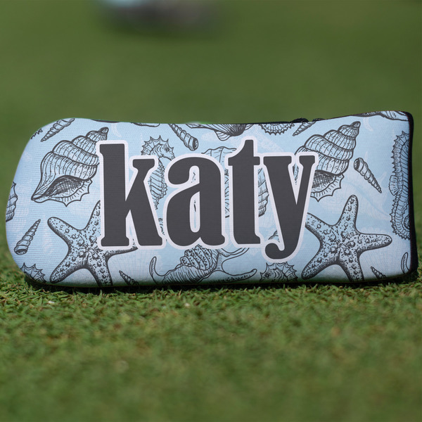 Custom Sea-blue Seashells Blade Putter Cover (Personalized)