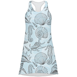 Sea-blue Seashells Racerback Dress - Small