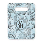 Sea-blue Seashells Rectangular Trivet with Handle (Personalized)