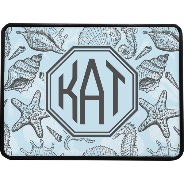 Sea-blue Seashells Rectangular Car Hitch Cover w/ FRP Insert (Select Size)