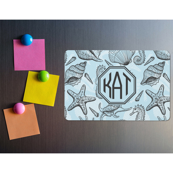 Sea-blue Seashells Rectangular Fridge Magnet - LIFESTYLE