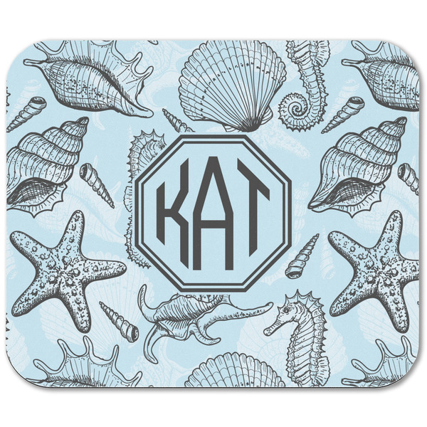 Sea-blue Seashells Rectangular Mouse Pad - APPROVAL
