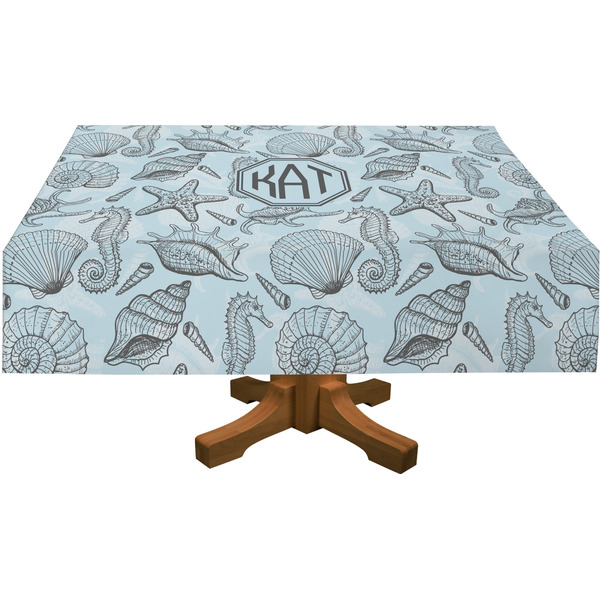 Sea-blue Seashells Rectangular Tablecloths (Personalized)