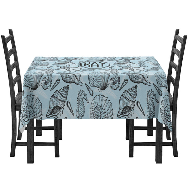 Custom Sea-blue Seashells Tablecloth (Personalized)