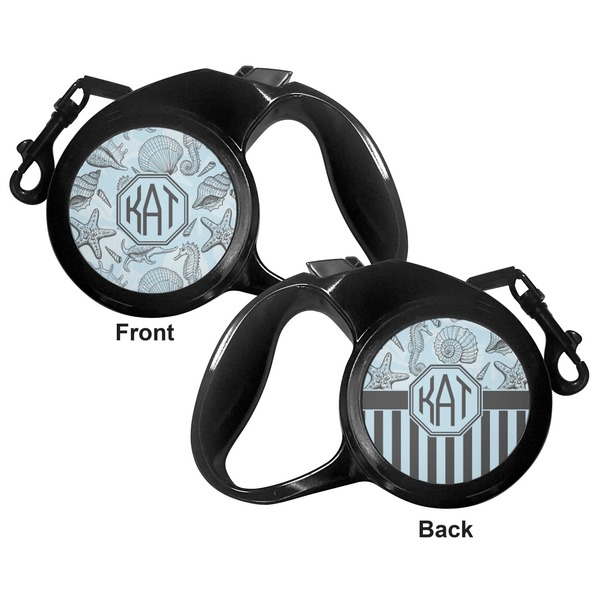 Sea-blue Seashells Retractable Dog Leash - Medium Large - Apvl