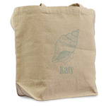 Sea-blue Seashells Reusable Cotton Grocery Bag - Single (Personalized)