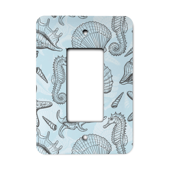 Custom Sea-blue Seashells Rocker Style Light Switch Cover