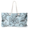 Sea-blue Seashells Large Rope Tote Bag - Front View