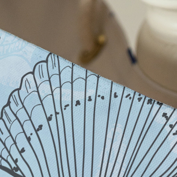 Sea-blue Seashells Large Rope Tote - Close Up View