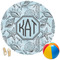 Sea-blue Seashells Round Beach Towel (Personalized)