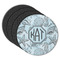 Sea-blue Seashells Round Rubber Backed Coasters - Set of 4 (Personalized)