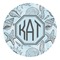 Sea-blue Seashells Round Decal - Small (Personalized)
