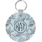 Sea-blue Seashells Round Plastic Keychain (Personalized)