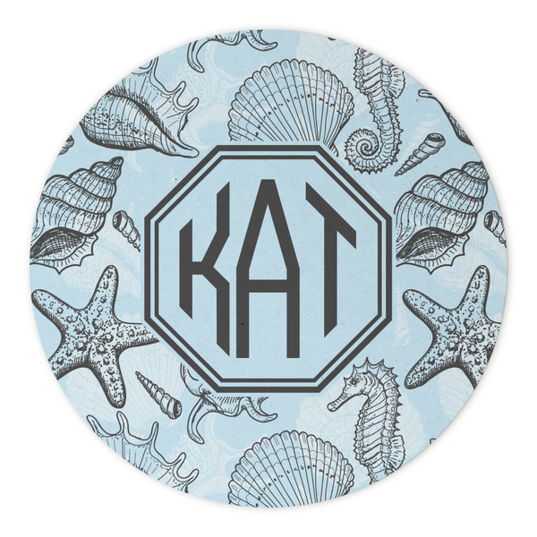 Sea-blue Seashells Round Paper Coaster - Approval