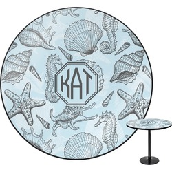 Sea-blue Seashells Round Table (Personalized)