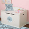 Sea-blue Seashells Round Wall Decal on Toy Chest