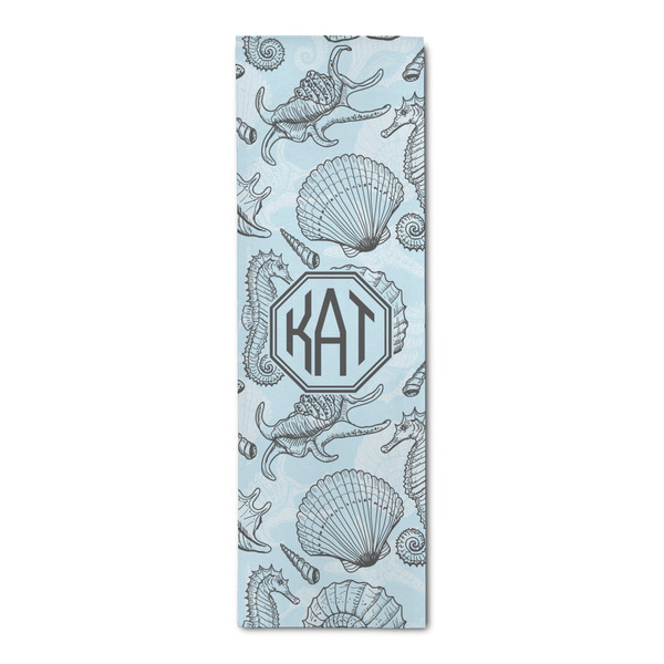 Custom Sea-blue Seashells Runner Rug - 2.5'x8' w/ Monograms