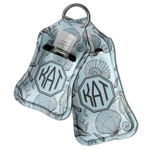 Sea-blue Seashells Sanitizer Holder Keychain - Both in Case (PARENT)