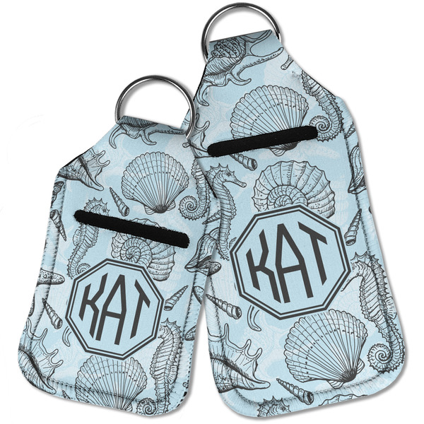 Sea-blue Seashells Sanitizer Holder Keychain - Parent Main