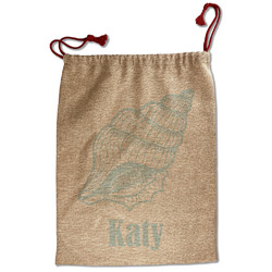 Sea-blue Seashells Santa Sack - Front (Personalized)