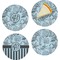 Sea-blue Seashells Set of 4 Glass Appetizer / Dessert Plate 8" (Personalized)