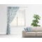 Sea-blue Seashells Sheer Curtain With Window and Rod - in Room Matching Pillow