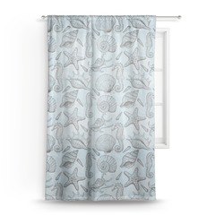 Sea-blue Seashells Sheer Curtain (Personalized)