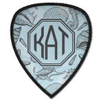 Sea-blue Seashells Iron on Shield Patch A w/ Monogram