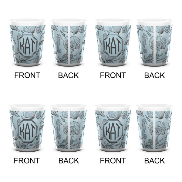 Sea-blue Seashells Shot Glass - White - Set of 4 - APPROVAL