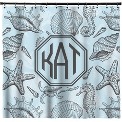 Sea-blue Seashells Shower Curtain - Custom Size (Personalized)