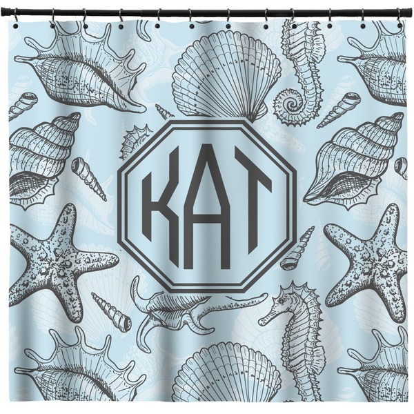 Custom Sea-blue Seashells Shower Curtain - Custom Size (Personalized)