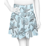 Sea-blue Seashells Skater Skirt