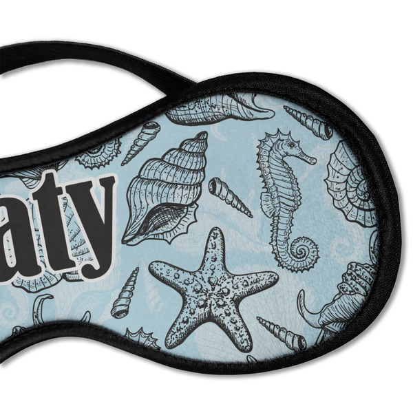 Sea-blue Seashells Sleeping Eye Mask - DETAIL Large