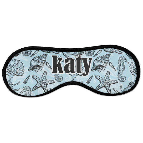 Custom Sea-blue Seashells Sleeping Eye Masks - Large (Personalized)