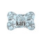 Sea-blue Seashells Bone Shaped Dog Food Mat (Small) (Personalized)