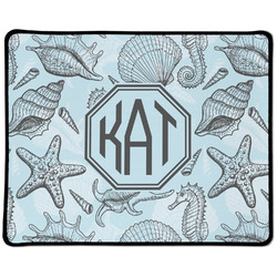 Sea-blue Seashells Large Gaming Mouse Pad - 12.5" x 10" (Personalized)