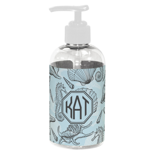 Sea-blue Seashells Small Liquid Dispenser (8 oz) - White