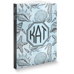 Sea-blue Seashells Softbound Notebook - 7.25" x 10" (Personalized)