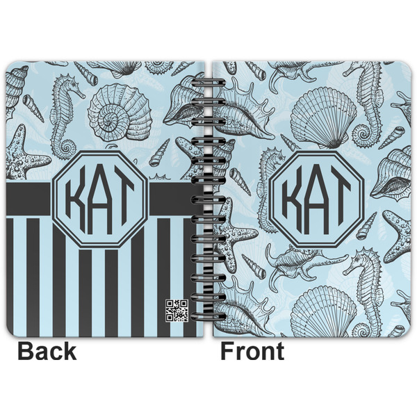 Sea-blue Seashells Spiral Journal 5 x 7 - Apvl