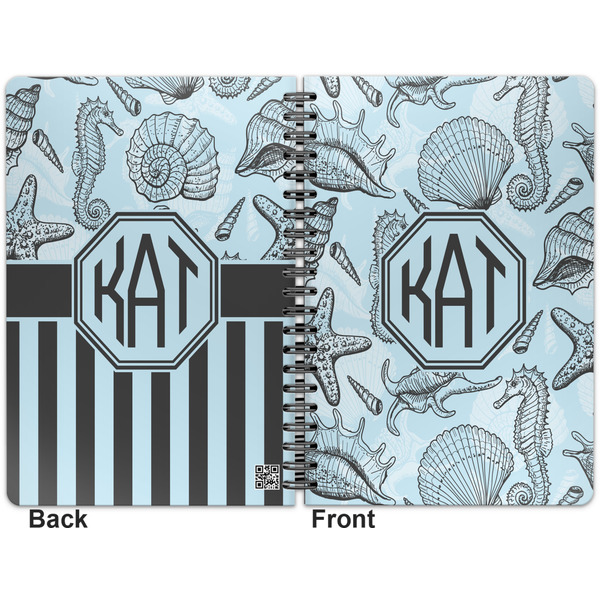 Sea-blue Seashells Spiral Journal 7 x 10 - Apvl