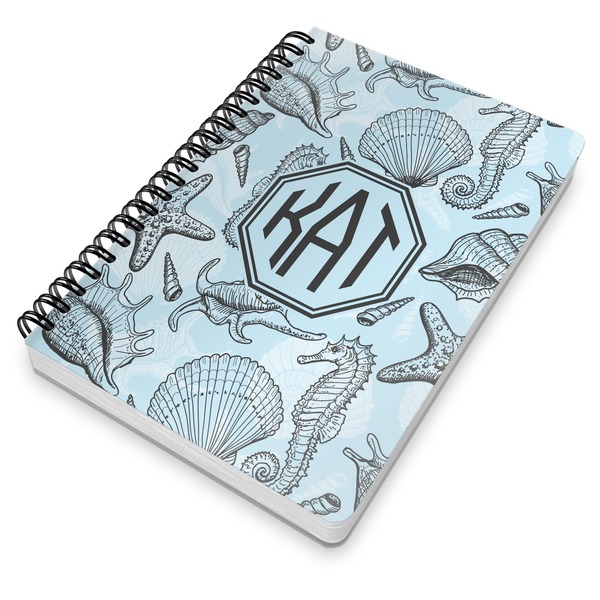 Sea-blue Seashells Spiral Journal 7 x 10 - Main