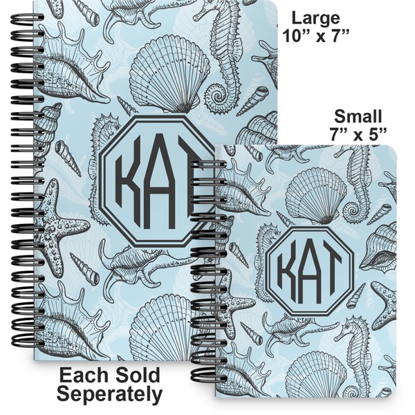Sea-blue Seashells Spiral Journal - Comparison