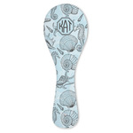 Sea-blue Seashells Ceramic Spoon Rest (Personalized)