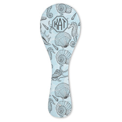 Sea-blue Seashells Ceramic Spoon Rest (Personalized)