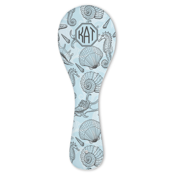 Custom Sea-blue Seashells Ceramic Spoon Rest (Personalized)